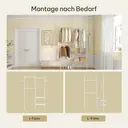 eSituro Teleskop-Kleiderständer, freistehender Kleiderschrank von Boden bis Decke mit 3 Kleiderstangen, 2 Regalen und Seitenhaken, offener Kleiderschrank mit Kleiderstange, Weiß image 3