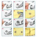 100pcs  Metal Prong Ring Snap Fasteners  silver Press Studs Stainless Steel Plier DIY Clothes Tools，Free button storage box image 2