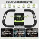Vélo d’appartement pliant gain de place, résistance magnétique à 16 niveaux, capacité de charge 320 lb, dossier rembourré, salle de sport à domicile multifonctionnelle avec bandes de résistance et moniteur de fréquence cardiaque image 7