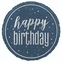 Unique Party Glitz Happy Birthday Balloon, Blue, 45cm image 1
