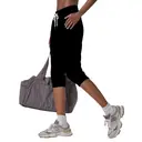 SPECIAL MAGIC Womens Capri Pants0027black with black stripes2XL image 2