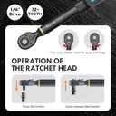 Movecrab Professional Digital Torque Wrench1/2" Drive 6.8-135N.m ±2% High Accuracy LED Display with Nm/in.lb/ft.lb/kg.cm Vibration Sound Light Triple Alarm for Automotive Motorcycle Bike Repair Tool   image 7