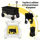 Sekey Chariot XXL Pliable avec Freins 150 l 150 kg, pneus Larges Tous Les terrains, breveté Pliable dans 4 Directions, Aucun Assemblage nécessaire, XXL 4020, Noir image 4