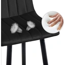 CLIPOP Velvet Bar Stools with Backrests Set of 2,  Matte Black Metal Legs, 2 PCS Kitchen Counter Bar Stools (65 cm Seat Height) 051 Black image 3