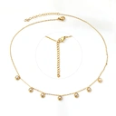 18K PVD Gold Stainless Steel Half-Pearl Station Necklace, 40+5cm Dainty Beaded Choker image 4