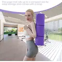Miss Lulu Good Nite Yoga Mat Exercise Mats Workout Pilates Fitness Mat for Women Men Non-Slip Thick 10mm High Density Gymnastics Mats with Carry Strap Tpe 183 x 61 x 1cm (Green/Black) Purple 183*61*1cm image 5