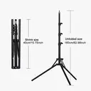 Support de Projecteur 1,6 m Trépied Pliable à l'Envers en Métal avec Support de Téléphone Mobile Intégré, Support de Sol Réglable Multifonctionnel Compatible avec Projecteur, Lumière Anneau LED, Appareils Photo DSLR, Téléphones Portables et Caméras d'Action, Idéal pour Tournage en Studio, Diffusion en Direct, Vlog et Support de Fond, Design Compact Gain de Place, Se Pliant à 40 cm image 1