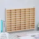 CHZIMADE 1PC 1/64 Hot Wheels Display Case 60 Grids Wood Diecast Car Matchbox Storage Cabinet image 2