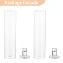 Hurricane Candlestick Holders Glass: 2 Pcs Clear Taper Candle Holder Tall Glass Candle Stick Outdoor Candleholder Cylinder Shade Wedding Centrepieces for Tables Christmas Party Decor image 2
