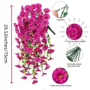 Yuejia Lot de 4 bouquets suspendus de fleurs artificielles en soie liseron rose - 75 cm image 1