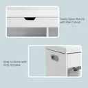 Ochama x SONGMICS Entryway Storage Bench with Shelves, Padded Seat Shoe Organizer, Hidden Compartments, Bedroom Living Room, White image 7