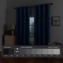 YSTYLE  Lot de 2 rideaux occultants en velours thermiques isolants bleu lune - 140 x 225 cm image 1