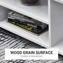 HOMCOM Modern TV Cabinet Stand Storage Shelves Table Mobile Bedroom Furniture Bookshelf Bookcase White image 4