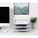 Senhoglb Bac à courrier en maille à 3 niveaux A4 - Blanc image 5