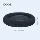 SONGMICS Fluffy Calming Donut Dog Bed with Removable, 140 x 140 x 20 cm, Washable Cover, Dark Gray image 1