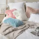 Phantoscope Faux Fur Solid Decorative Pillow Cover Fluffy Throw Pillow Mongolian Luxury Fuzzy Pillow Case Cushion Cover for Bedroom and Couch, Pink 18 x 18 Inches image 7