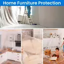 TAPEBEAR Upgrade Pre-Taped Masking Film Extra Thick, High Temp Tape and Drape 3-Size, 550mm x 27m，1400mm x 27m，2600mm x 27m，3rolls Plastic Cover for Automotive,Painting, Plastic Sheeting Masking tape Film For Auto, Floor, Furniture image 4