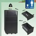 DEVAISE 3 Drawer Filing Cabinet, Lockable File Cabinet Metal Under Desk Storage Fits Letter/Legal/A4 Size for Home Office, Balck image 1