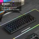 MageGee TS91 60% Wired Gaming Keyboard, QWERTY US layout, RGB Backlit 61 Key Ultra-Compact Keyboard, TS91 Ergonomic Waterproof Mechanical Feeling Office Computer Keyboards for PC, MAC, PS4, Xbox ONE Gamer(Black) image 3