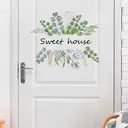 Stickers de Porte Fleuris, Décorations DIY avec Feuilles Vertes image 1
