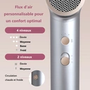 Lecomely Sèche-cheveux haute vitesse, puissant et léger, 2 vitesses et 4 réglages de température, conception ergonomique, bouton air froid, diffuseur et concentrateur image 4