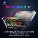 Machenike KT84-B84W clavier mécanique 75 % triple mode, disposition QWERTY US, Noir, interrupteur jaune Gateron Smart Screen image 2