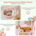 PAWZ Road Arbre à chats de plusieurs étages avec hamac, niche, paniers griffoir et 13 poteaux en sisal de 11 cm de diamètre, rose et vert - 170 cm image 1