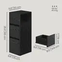Ochama Set of 2 Narrow Side Tables, Slim End Table with 2 Drawers, 1 Open Compartment, for Living Room, Bedroom, Black image 2
