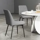 HOMCOM Set Of 2 Quilted PU Leather Dining Chairs with Metal Frame 4 Legs Foot Caps Home Seating Modern Stylish Executive Grey image 8