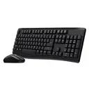 RAPOO X1800PRO Ensemble clavier et souris sans fil, disposition QWERTY US, 2,4 GHz, résistante aux éclaboussures, 1000 dpi optique, batterie longue durée, disposition française - Noir image 0