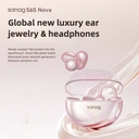 Casque Bluetooth Sans Fil Sanag S6S Nova à Conduction Osseuse avec Clip Auriculaire – Design Ouvert Haute Qualité pour le Sport et la Course, Réduction de Bruit et Technologie IA image 1