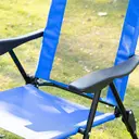 Outsunny Folding Garden Chairs Set of 2, 5-Position Recliner Camping Chair with High Back, All Weather Texteline Seat, Portable Outdoor Dining Chairs with Headrests for Patio, Picnic, Blue image 8