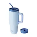 Bottle Bottle 40 oz Stainless Steel Vacuum Insulated Tumbler with Handle and Straw, Blue image 0