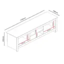 Galano Limestone Wide TV Stand – 150 cm Entertainment Unit for TVs up to 65 Inches – 2-Door Storage Cabinet – White Finish image 8