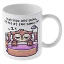 Alphynix 1pc 11oz White Mug with "I Can Rise and Shine... Just Not at the Same Time" Quote & Sleeping Owl, Relatable Christmas or Thanksgiving Gift image 3