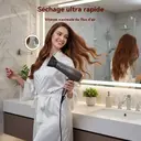 Sèche-cheveux 2200 W avec 3 réglages de température et 2 vitesses, fonction air froid, protection contre la surchauffe et embout concentrateur pour séchage et coiffage rapides image 7