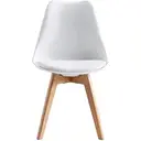 mcc direct Set of 2 Dining Chairs Wooden Legs Soft Cushion Pad Stylish Deluxe Retro Lounge Dining Office EVA (White) image 3