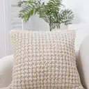 MEROPE, Housse de coussin en polyester seersucker, 50x50 cm, kaki, lot de 1 image 5