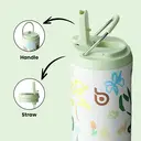 Bottle Bottle Bouteille isotherme en acier inoxydable 750 ml avec paille, couvercle et poignée - anti-fuite, sans BPA, à double paroi - idéale pour le sport, le voyage et le fitness (Eden Grove) image 1