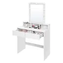 Ochama x SONGMICS Vanity Makeup Table, Dressing Table with Lighted Mirror, 3 Colours, Modern, White image 1