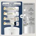 ROUNY Humidificateur d'air ultrasonique MOS W3, réservoir de remplissage supérieur de 4 L, 23 W, débit de brume de 350 ml/h, brume froide à 360°, fonctionnement silencieux ≤ 38 dB, stérilisation par ionisation d'argent, pour chambre et bureau image 8