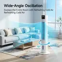 Totopia Water Cooling Tower Fan For Bedroom, 70° Auto Oscillation, 3 Speeds & 3 Modes, Remote Control, 1-12H Timer, 6 Ice Packs Included，New Arrival image 5