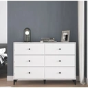 Galano Emory - Commode à 6 tiroirs - 119 x 35,3 x 80,8 cm - Mobilier de chambre - Blanc image 2