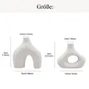 Yuejia Lot de 2 vases minimalistes irréguliers en céramique blanc - 19 cm et 14 cm image 3