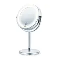 Beurer BS55 Illuminated Makeup Mirror, Bright LED Light (18 LEDs), Dual-Sided 7x Magnification image 1