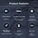 Porbi S903 Car Jump Starter 2000A Peak Portable Jump Starter Power Pack, 20000mAh Battery Booster for 12V Petrol & Diesel Vehicles, SUV, Van & Motorcycle, QC3.0 18W Fast Charge Power Bank with LCD Display & LED Light image 6