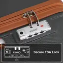 Kono Suitcase Lightweight ABS Hard Shell Carry-Ons Cabin Case Luggage Set with TSA Lock Luggage Sets with beauty case Included Duffels Bag & Toiletry Bag for TravelGrey/Brown image 4