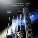 Airmate 42" Tower Fan with Remote Control, DC Motor, TurboSilent,12 Speeds & 3 Modes, Max 12m Wind Distance, 12H Timer, New Arrival image 1