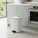 SONGMICSHOME  20L Trash Can, Kitchen Garbage Can, Soft Close and Stays Open, White  image 4