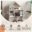 ZONEKIZ Toy Storage Shelf, 3 Tier Children Bookcase, Kids Bookshelf with Six Cubes, for Playroom, Nursery, Bedroom, Kids Room - White image 8